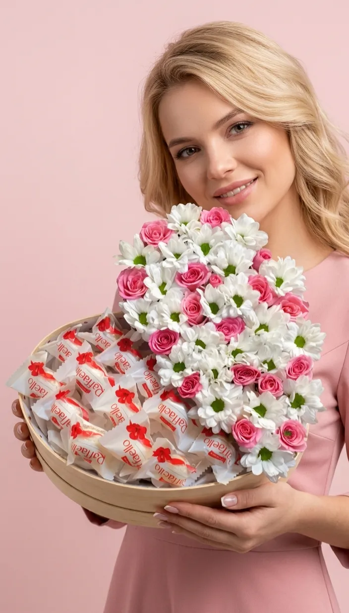 Сердечко с Ромашками и Раффаэлло