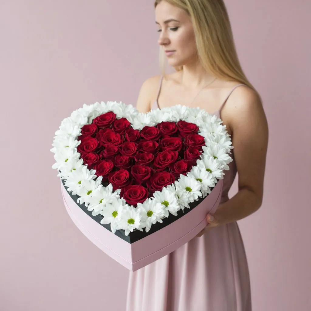 Сердечко Хризантемы и Розы
